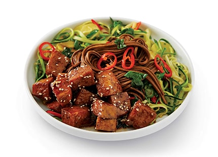 Soy Glazed Oriental Tofu with Buckwheat Noodles