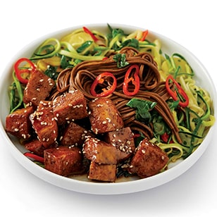 Soy Glazed Oriental Tofu with Buckwheat Noodles